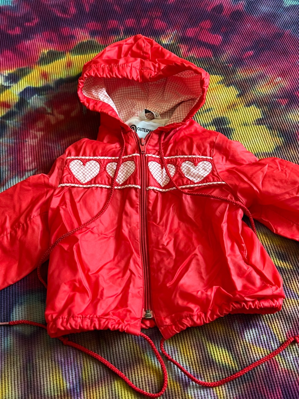 VTG 80s/90s Outerworks Red Heart Windbreaker Jacket 3T